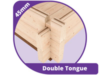 45mm double tongue log cabin wall