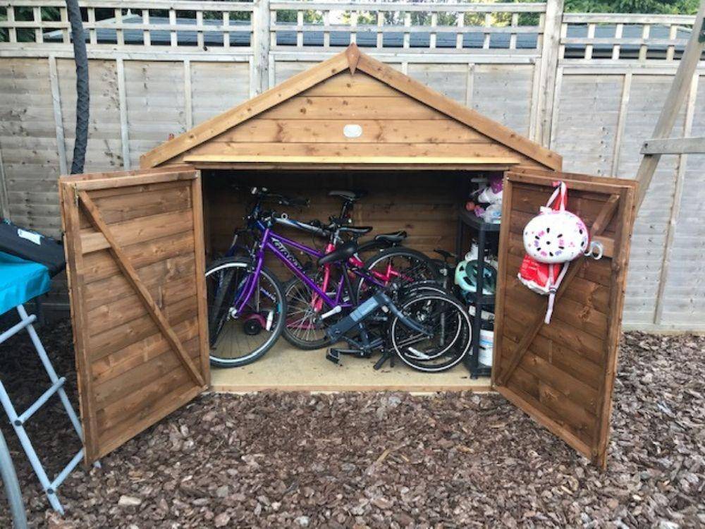 Our bike shed has plenty of room to store your family bikes when not in use