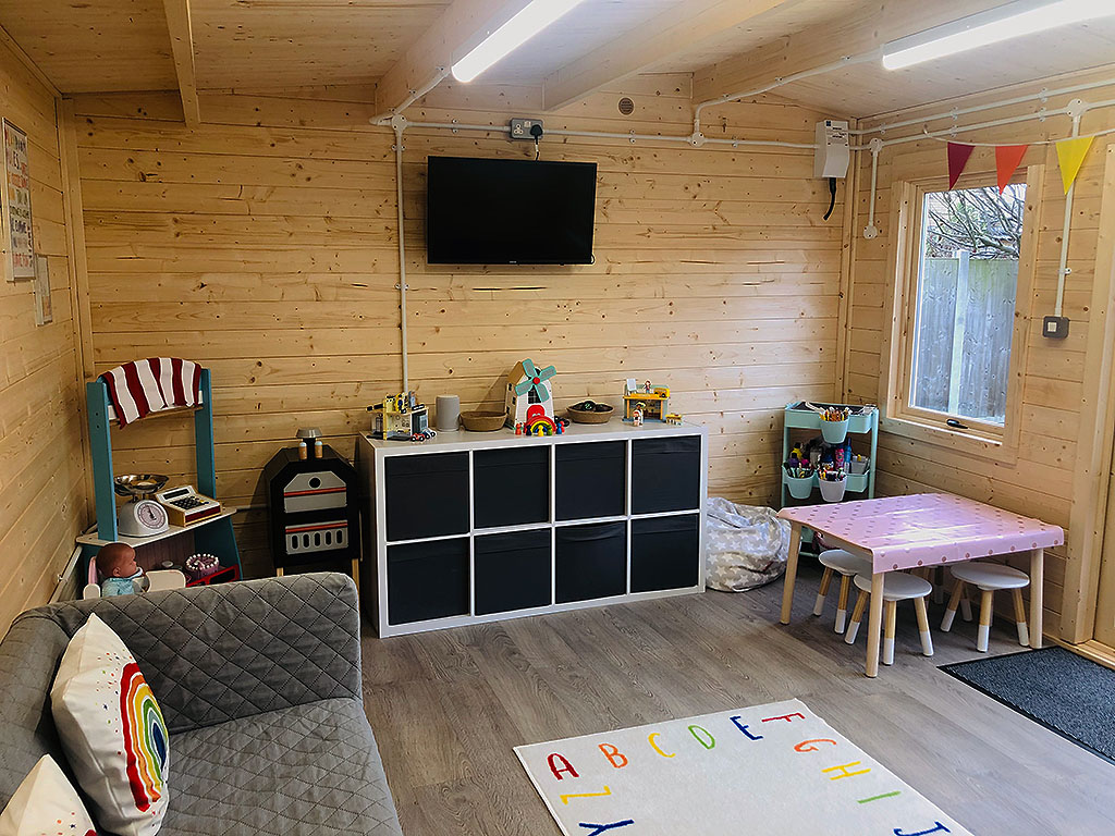 log cabin as a playroom