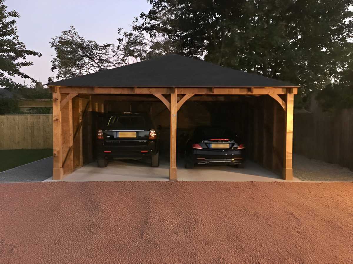 Pressure Treated Wooden Double Car Ports Shelter for Your Car Vehicle