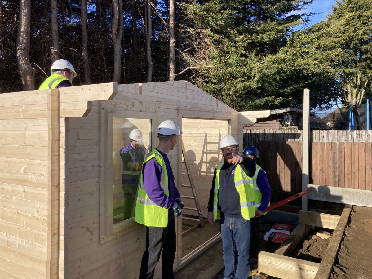 DIY SOS the big build donation Rhine Log Cabin being built by our team at Dunster House