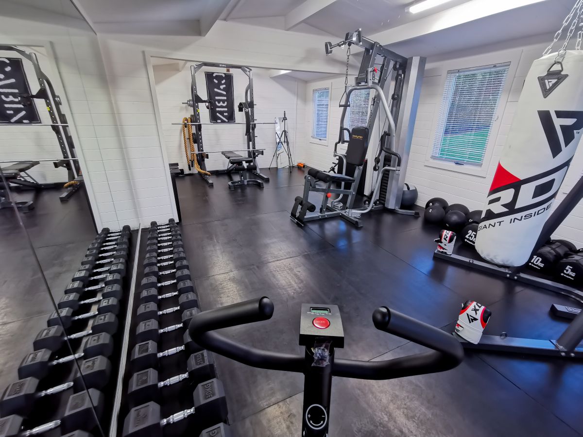 Ensure the floor of your Man Cave Gym is suitable for your workout to protect your knees