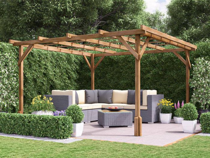 What are the Features of a Dunster House Thatched Gazebo - 3m x 3m Utopia Pergola