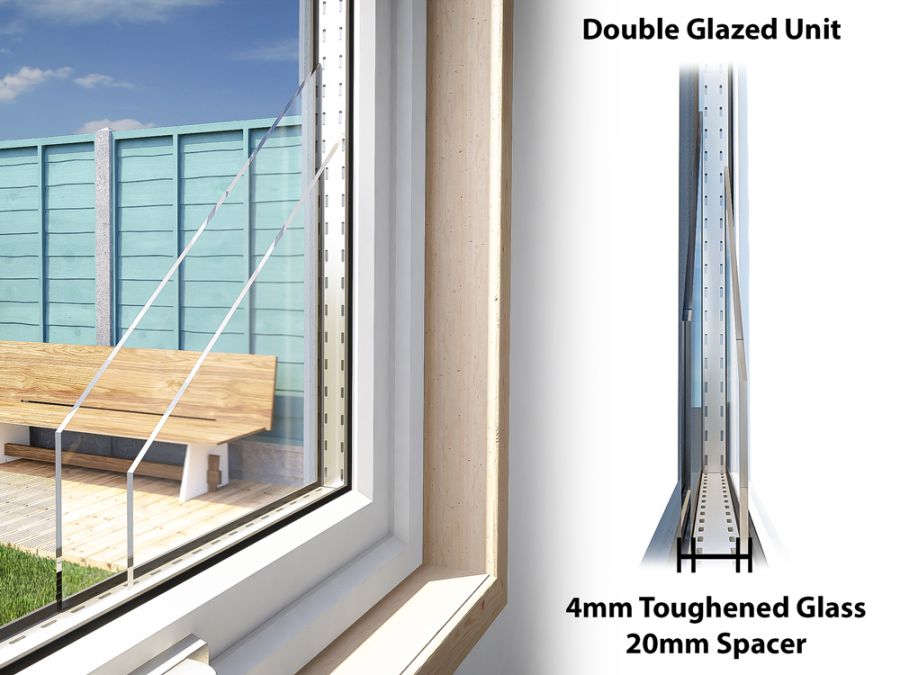 Glazing Options - Garden Offices have 28mm uPVC Double Glazed Windows and Doors