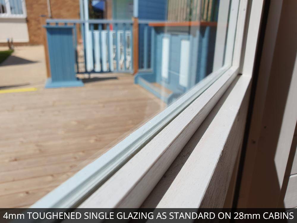 Glazing Options - 28mm Log Cabins are Single Glazed 4mm Toughened Glass