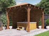 Leviathan 3m x 3m Walled Gazebo daytime hot tub timber roof