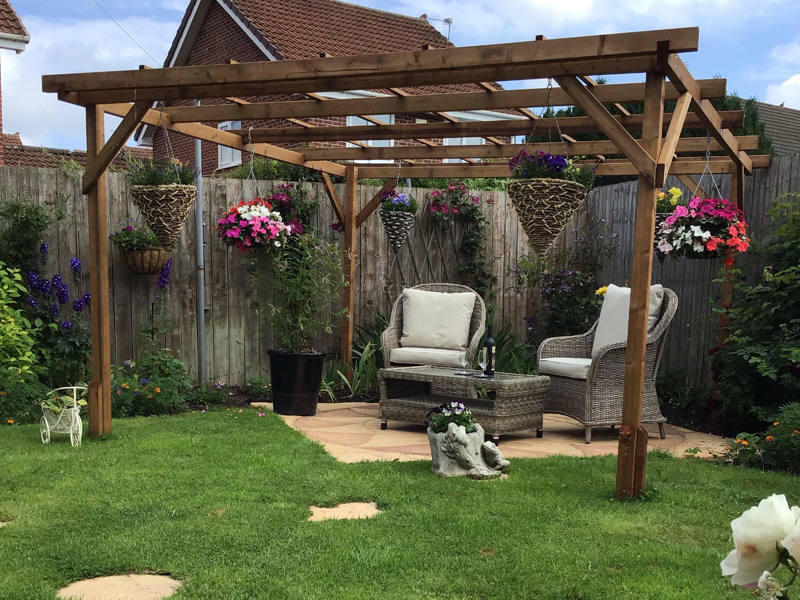 Growing with Pergolas, Planters and Beds - Utopia Pergola with Hanging Baskets