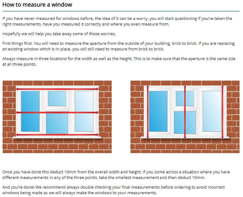 uPVC windows and doors measurement guide