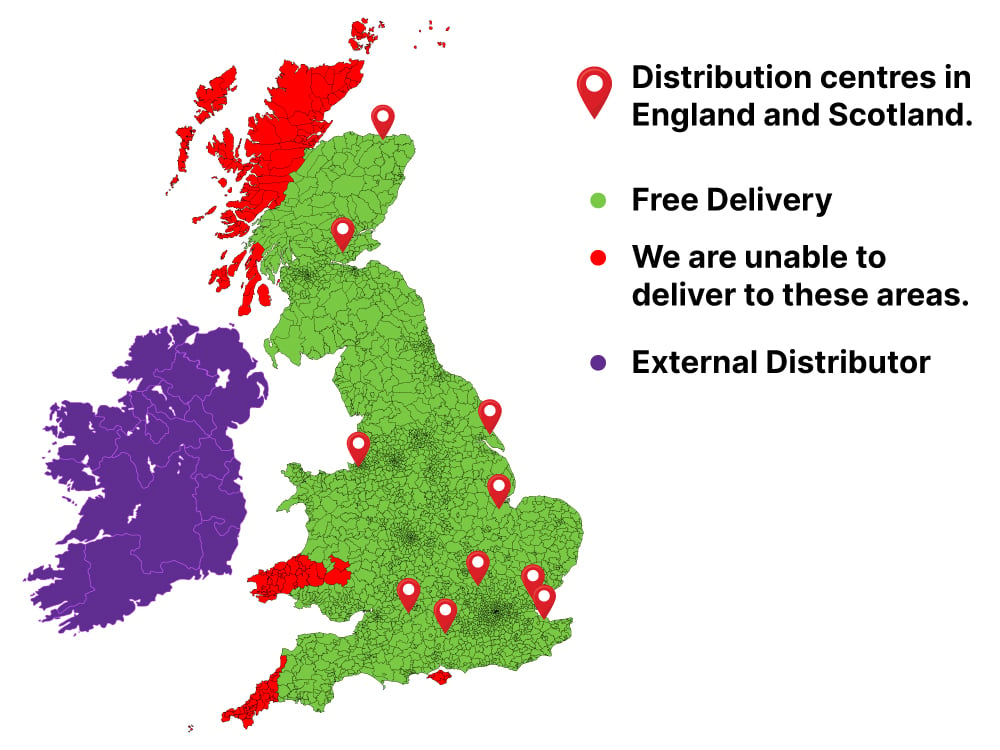 UK Delivery Map - Dunster House