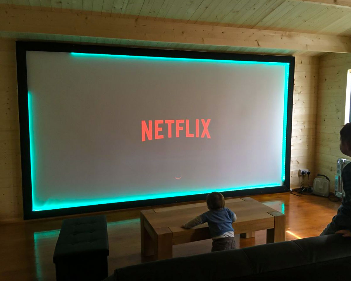 Turn your Log Cabin into a Man Cave Cinema Room