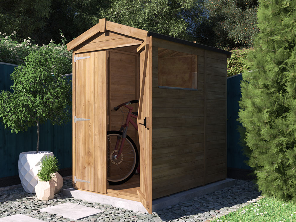 wooden garden shed apex roof 1.2 x 1.8 without window