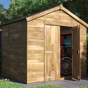 overlord apex roof garden shed 2.4 x 1.8 open