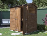 overlord reverse apex shed 1.8 x 1.2 door open with window