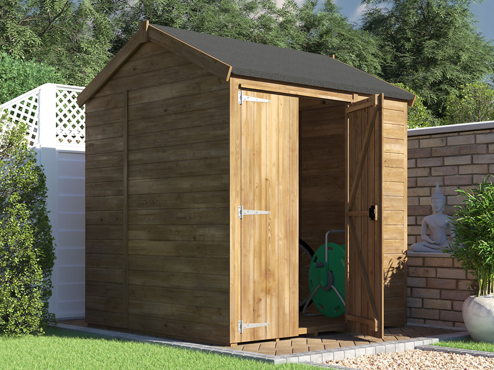 Overlord reverse apex garden shed 1.8 x 1.8 closed