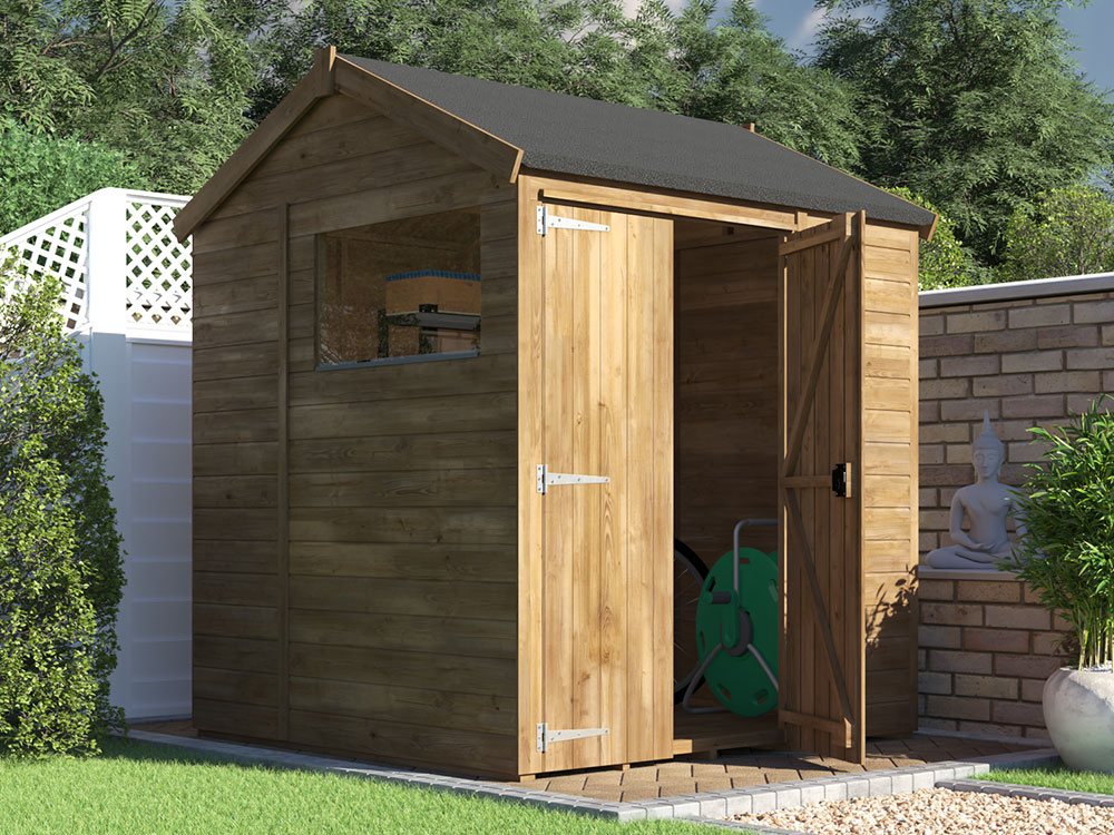 Overlord reverse apex garden shed 1.8 x 1.8 closed
