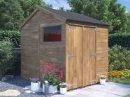 overlord reverse apex modular shed 1.8 x 2.4 closed door with window
