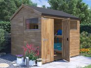 overlord reverse apex garden shed 2.4 x 2.4 open with window