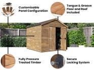 Overlord Apex Pressure Treated Modular Shed 2.4m x 2.4m