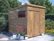 overlord garden shed with pent roof 1.8 x 2.4 with window closed