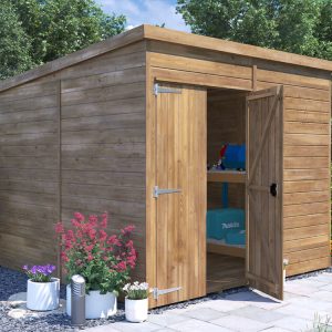 overlord garden shed with pent roof 2.4 x 2.4 open