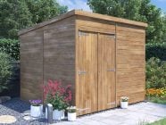 overlord garden shed with pent roof 2.4 x 2.4 closed no window