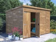 overlord garden shed with apex roof 3.0 x 2.4 open door