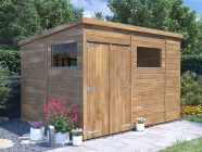 overlord garden shed with apex roof 3.0 x 2.4 closed door with window