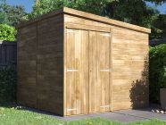overlord reverse pent roof shed 2.4 x 2.4 closed