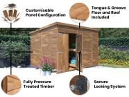 Overlord Pressure Treated Pent Shed 3m x 2,4m