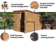 Overlord Presseure Treated Reverse Pent Shed 1.8m x 3m