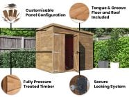 Overlord Reverse Pent Shed 2.4m x 1.8m