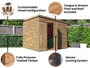 Overlord Reverse Pent Shed 2.4m x 2.4m