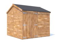 overlord reverse apex garden shed 2.4 x 2.4 white background closed