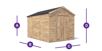 overlord 2.4 x 3.6 with additional door shed