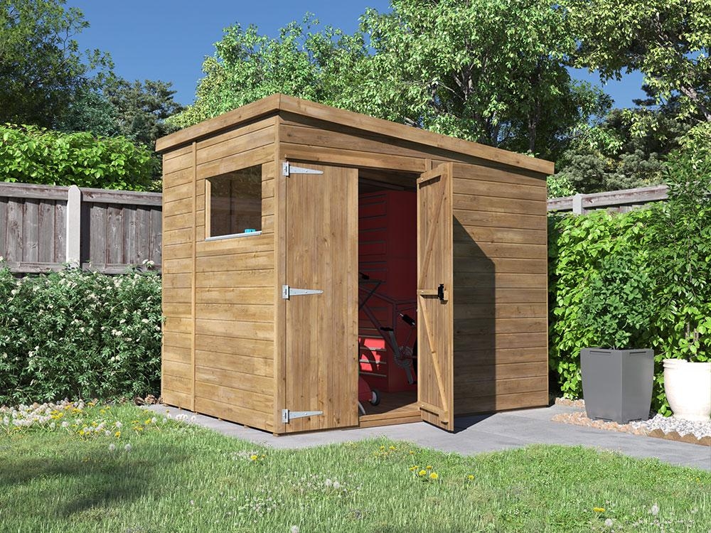 Overlord Modular Reverse Pent Shed With Window W2.4m x D1.8m
