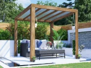 Terracube clear roof garden pergola 2.5 x 2.5 day