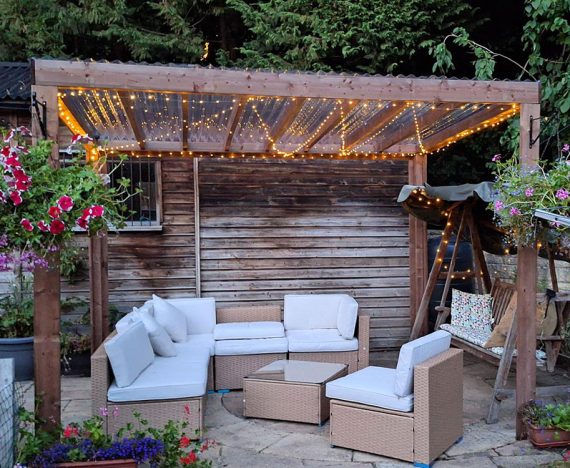 Terracube-pergola-with-roof-3m-x-2.5m-evening