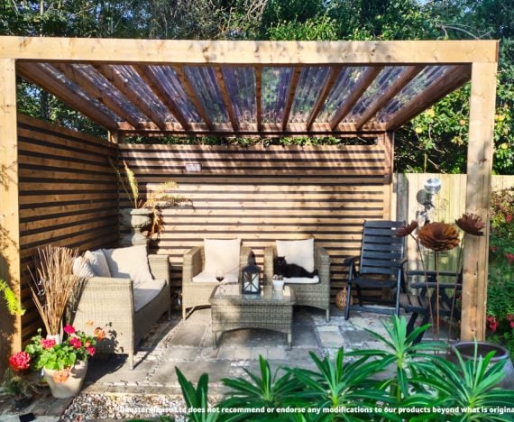 TerraCube Pergola With Roof W3.5m x D2.5m