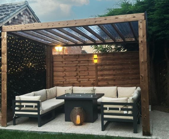 TerraCube Pergola With Roof W3.5m x D2.5m