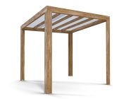 Terracube clear roof garden pergola 2.5 x 2.5 white background