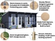 Terminator 5m x 4m Log Cabin Dunster House garden building outdoor living spider diagram key features