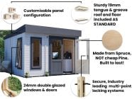 Dominator 3.5m x 3.5m Garden Office Dunster House building outdoor living home spider diagram key features