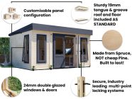 Dominator 4.5m x 3.5m Garden Office Dunster House building outdoor living home spider diagram key features