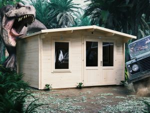 rhine log cabin 4m x 3m wacky dinosaur chase