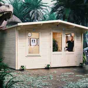 rhine log cabin 4m x 3m wacky dinosaur chase