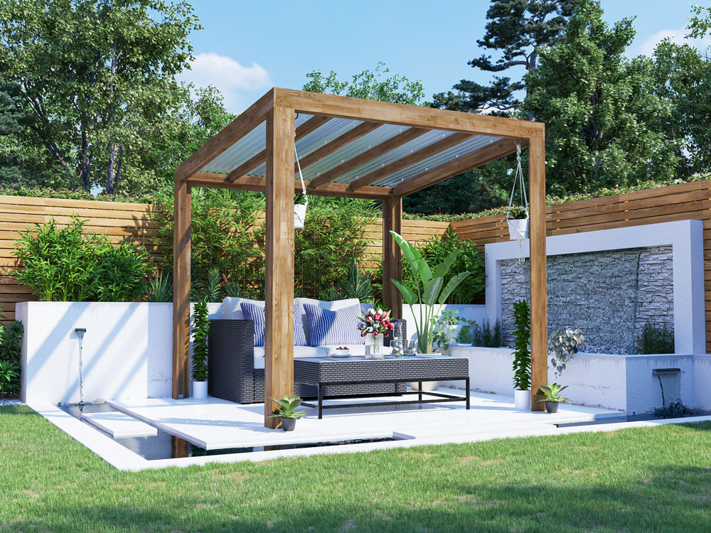 terracube pergola with roof