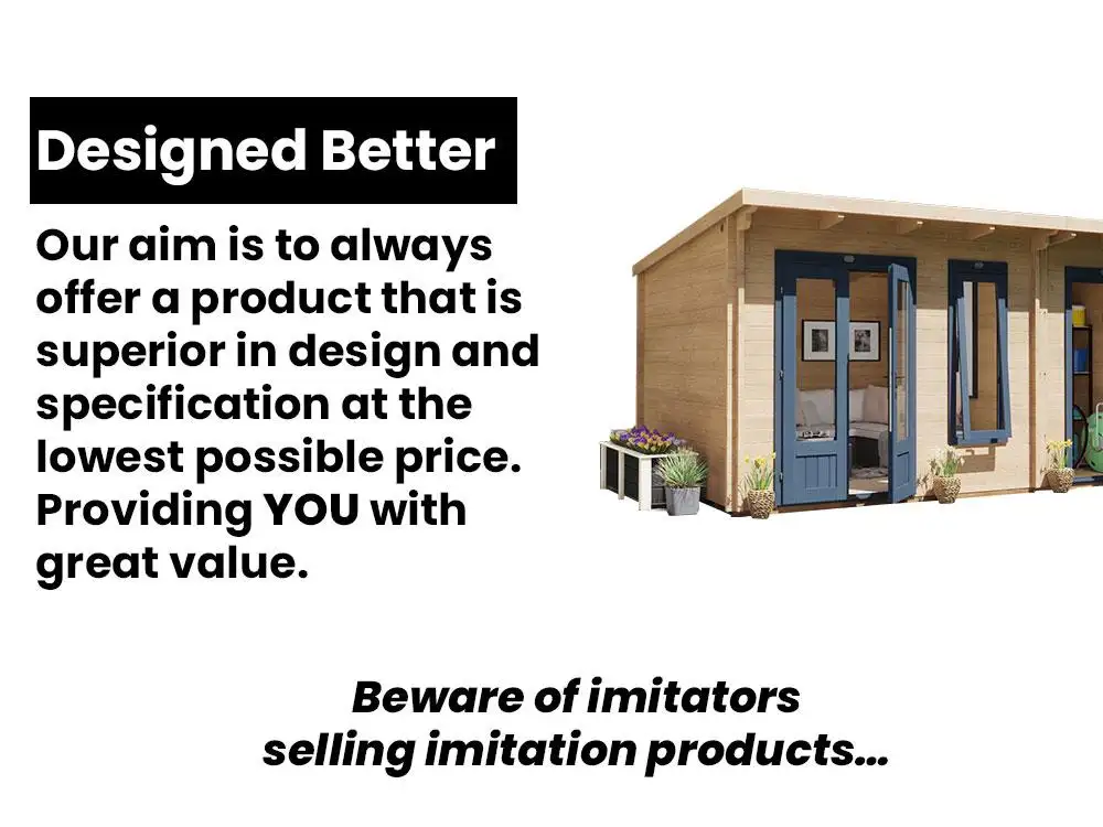 Dominator Classic Garden Office with Side Canopy | BuyGardenPods product image 28