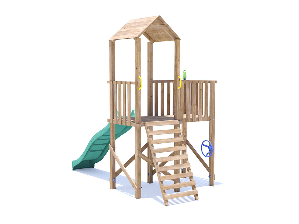 BalconyFort Climbing Frame Tower with HIGH Platform & Slide