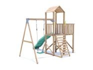 BalconyFort Climbing Frame with Single Swing, HIGH Platform & Slide