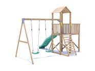 BalconyFort Climbing Frame with Double Swing, HIGH Platform & Slide